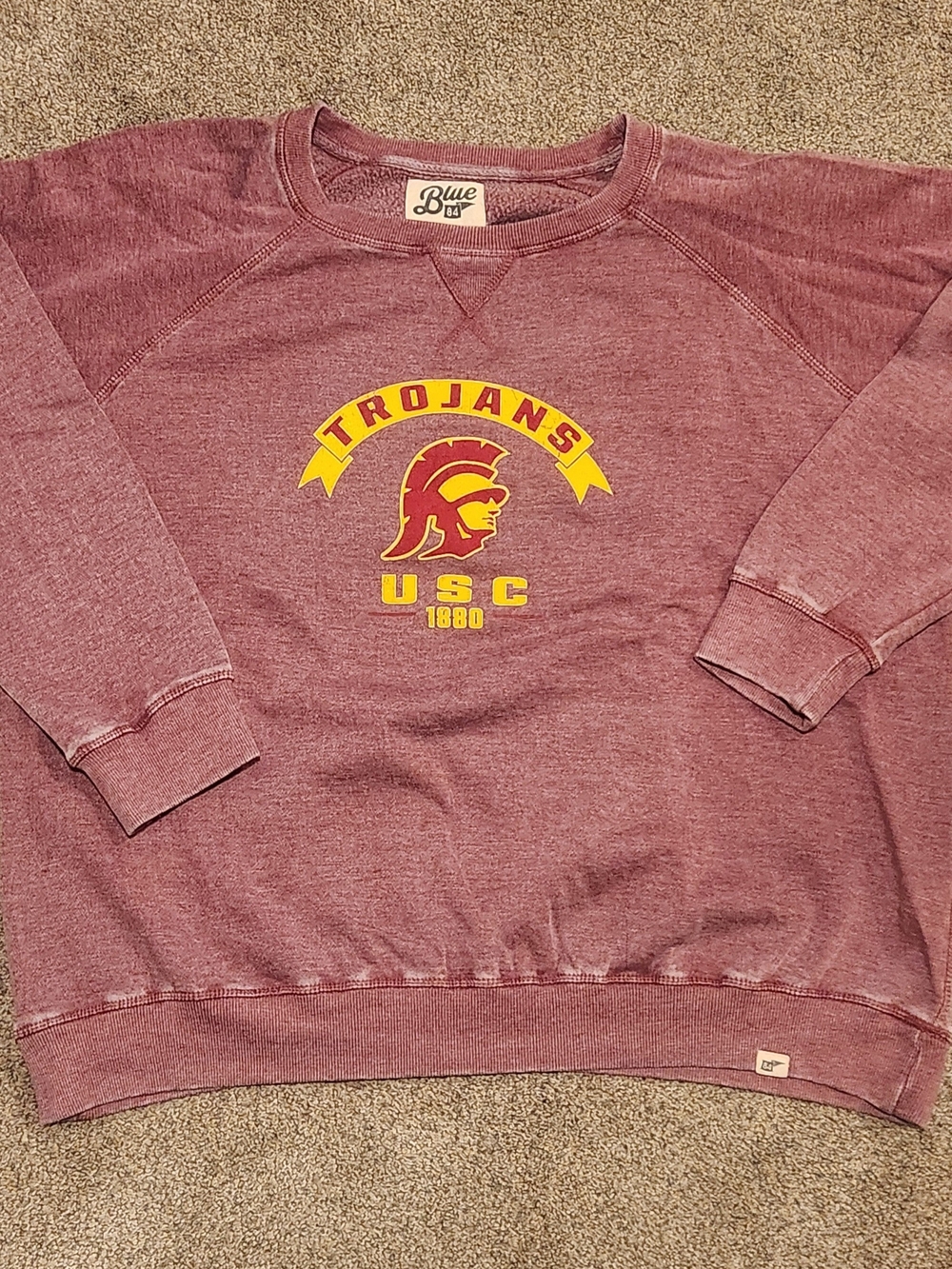 Blue 84 Maroon USC Trojans Graphic Crewneck Sweatshirt
